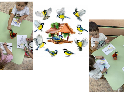 Воспитанники группы "Колобок" выполняют творческую работу